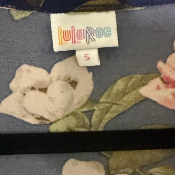 Dark Floral Navy Blue Pink Red Kimono Waterfall Cardigan, Oversized Small S - Picture 5 of 5